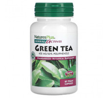 Зеленый кофе и гуарана NaturesPlus, Herbal Actives, зеленый чай, 400 мг, 60 веганских капсул