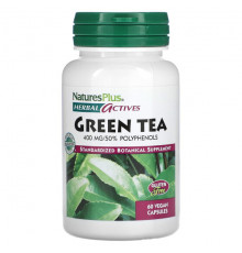 Зеленый кофе и гуарана NaturesPlus, Herbal Actives, зеленый чай, 400 мг, 60 веганских капсул