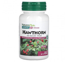 Для сердца и сосудов NaturesPlus, Herbal Actives, боярышник, 150 мг, 60 веганских капсул