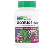 Nature's Plus, Herbal Actives, лакрица (ДГЛ), 60 растительных капсул
