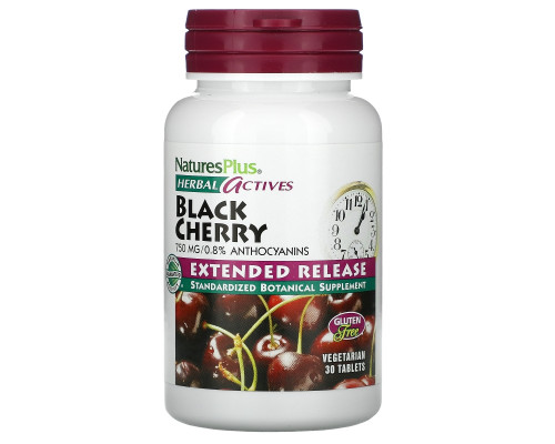 Nature's Plus, Herbal Actives, Черешня, 750 мг, 30 таблеток Nature's Plus, Herbal Actives, Черешня, 750 мг, 30 таблеток