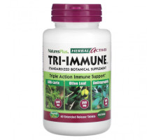 Растительные экстракты и настойки NaturesPlus, Herbal Actives, Tri-Immune, 60 таблеток с пролонгированным высвобождением