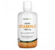 От гриппа и простуды NaturesPlus, Жидкий витамин C, натуральный апельсин, 1000 мг, 887,10 мл (30 жидк. Унций)