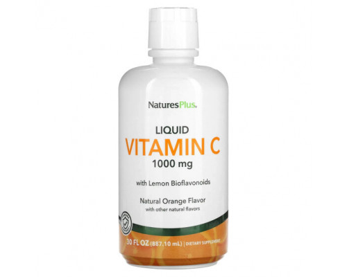 От гриппа и простуды NaturesPlus, Жидкий витамин C, натуральный апельсин, 1000 мг, 887,10 мл (30 жидк. Унций) От гриппа и простуды NaturesPlus, Жидкий витамин C, натуральный апельсин, 1000 мг, 887,10 мл (30 жидк. Унций)