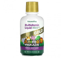 Детское здоровье NaturesPlus, Children's Animal Parade Gold, жидкий мультивитаминный продукт, тропические ягоды, 473,18 мл (16 жидк. Унций)