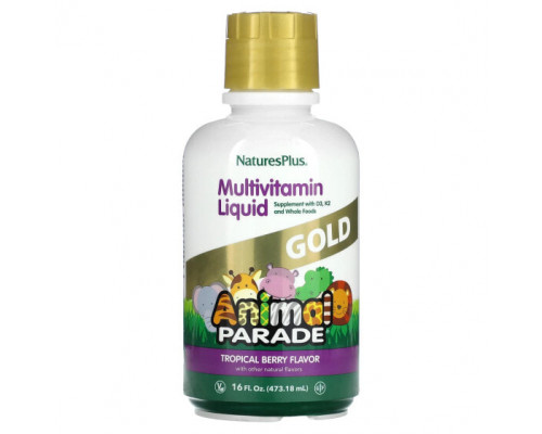 Детское здоровье NaturesPlus, Children's Animal Parade Gold, жидкий мультивитаминный продукт, тропические ягоды, 473,18 мл (16 жидк. Унций) Детское здоровье NaturesPlus, Children's Animal Parade Gold, жидкий мультивитаминный продукт, тропические ягоды, 473,18 мл (16 жидк. Унций)