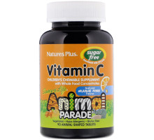 Nature's Plus, Source of Life, Animal Planet, витамин C, не содержит сахара, с ароматом апельсинового сока, 90 животных