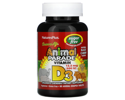Nature's Plus, Источник жизни, Парад животных, Витамин D3, без сахара, Натуральный вкус черешни, 500 МЕ, 90 животных Nature's Plus, Источник жизни, Парад животных, Витамин D3, без сахара, Натуральный вкус черешни, 500 МЕ, 90 животных