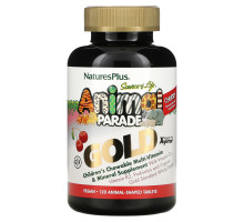 Nature's Plus, Source of Life Animal Parade Gold, Children's Chewable Multi-Vitamin & Mineral Supplement, Natural Cherry Flavor, 120 Animal-Shaped Tablets