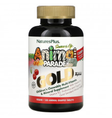 Nature's Plus, Source of Life Animal Parade Gold, Children's Chewable Multi-Vitamin & Mineral Supplement, Natural Cherry Flavor, 120 Animal-Shaped Tablets