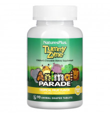 Nature's Plus, Source of Life, Animal Parade, детские жевательные конфеты Tummy Zyme, со вкусом природных тропических фруктов, 90 конфет