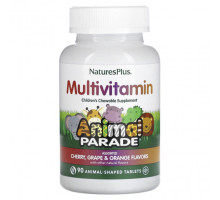 Детское здоровье NaturesPlus, Animal Parade, детские жевательные мультивитамины, ассорти, 90 таблеток в форме животных