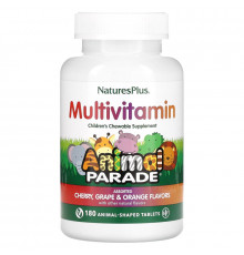 Nature's Plus, Animal Parade, Children's Chewable Multi-Vitamin and Mineral, Assorted Flavors, 180 Animal-Shaped Tablets