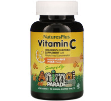 Nature's Plus, Источник жизни, Жевательные таблетки для детей с витамином С в форме животных, 90 животных