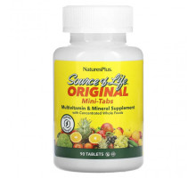 Витаминно-минеральные комплексы NaturesPlus, Source of Life, оригинальные мини-таблетки, добавка с мультивитаминами, минералами и концентратом цельных продуктов, 90 таблеток