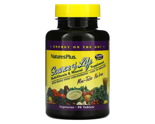 NaturesPlus, Source Of Life, Multi-Vitamin & Mineral Supplement, No Iron, 90 Mini-Tablets NaturesPlus, Source Of Life, Multi-Vitamin & Mineral Supplement, No Iron, 90 Mini-Tablets
