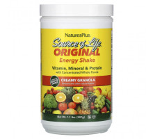 Растительный протеин NaturesPlus, Source of Life, Original Energy Shake, кремовая гранола, 507 г (1,1 фунта)