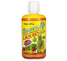 NaturesPlus, Source of Life, жидкая мультивитаминная и минеральная добавка с концентратами цельных продуктов, со вкусом тропических фруктов, 887,10 мл (30 жидк. унций)