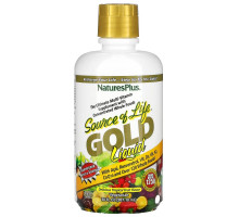 NaturesPlus, Source of Life, Gold Liquid, мультивитаминная добавка, тропические фрукты, 887,1 мл (30 жидк. унций)