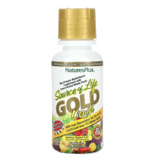 Витаминно-минеральные комплексы NaturesPlus, Source of Life, Gold Liquid, тропические фрукты, 236 мл (8 жидк. Унций)