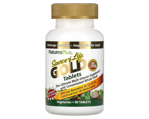 NaturesPlus, Source of Life Gold, The Ultimate Multi-Vitamin Supplement, 90 Tablets NaturesPlus, Source of Life Gold, The Ultimate Multi-Vitamin Supplement, 90 Tablets