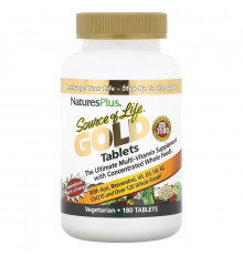 NaturesPlus, Source Of Life Gold Tablets, Ultimate Multi-Vitamin Supplement, 180 Tablets
