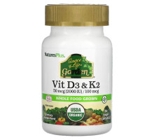 NaturesPlus, Source of Life Garden, Vit D3 & K2, 60 Vegan Capsules