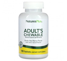 Витаминно-минеральные комплексы NaturesPlus, Жевательные мультивитамины для взрослых со вкусом экзотических ягод, 90 таблеток