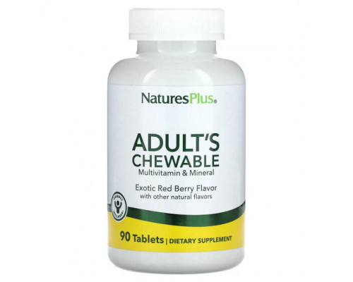 Витаминно-минеральные комплексы NaturesPlus, Жевательные мультивитамины для взрослых со вкусом экзотических ягод, 90 таблеток Витаминно-минеральные комплексы NaturesPlus, Жевательные мультивитамины для взрослых со вкусом экзотических ягод, 90 таблеток