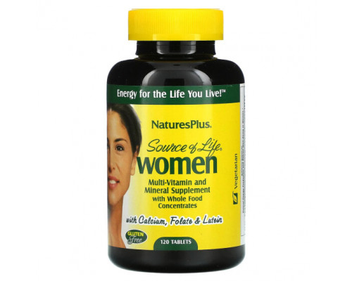 Витаминно-минеральные комплексы Source of Life, Women, Multi-Vitamin and Mineral Supplement with Whole Food Concentrates, 120 Tablets Витаминно-минеральные комплексы Source of Life, Women, Multi-Vitamin and Mineral Supplement with Whole Food Concentrates, 120 Tablets