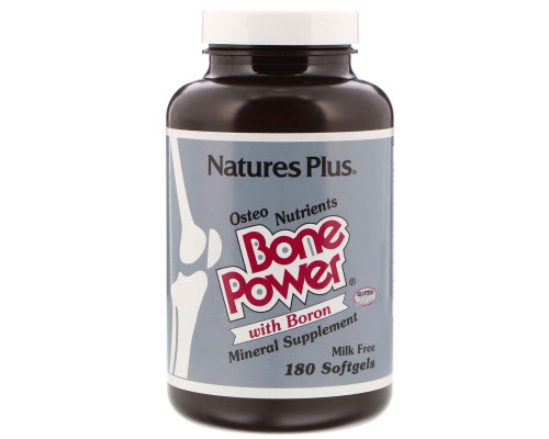 Nature's Plus, Bone Power, сила костей с бором, 180 желатиновых капсул Nature's Plus, Bone Power, сила костей с бором, 180 желатиновых капсул
