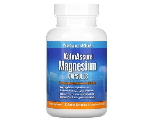 Nature's Plus, Kalmassure, магний, 400 мг, 90 веганских капсул Nature's Plus, Kalmassure, магний, 400 мг, 90 веганских капсул