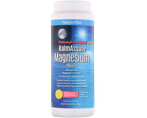 Nature's Plus, Kalmassure Magnesium Powder, Refreshing Pink Lemonade, 400 mg, 0.90 lb. (408 g) Nature's Plus, Kalmassure Magnesium Powder, Refreshing Pink Lemonade, 400 mg, 0.90 lb. (408 g)