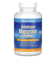 Магний NaturesPlus, KalmAssure жевательные с магнием, апельсин, 60 таблеток