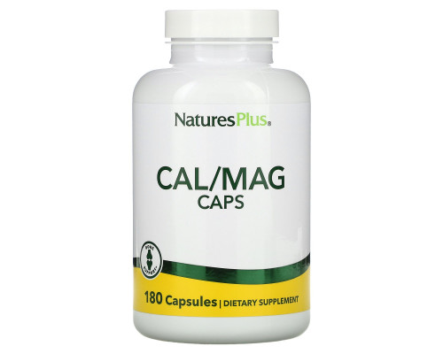Nature's Plus, Кальций/магний в капсулах, 180 растительных капсул Nature's Plus, Кальций/магний в капсулах, 180 растительных капсул