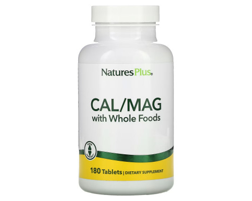 NaturesPlus, Cal/Mag with Whole Foods, 180 Tablets NaturesPlus, Cal/Mag with Whole Foods, 180 Tablets