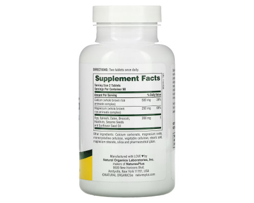 NaturesPlus, Cal/Mag with Whole Foods, 180 Tablets NaturesPlus, Cal/Mag with Whole Foods, 180 Tablets