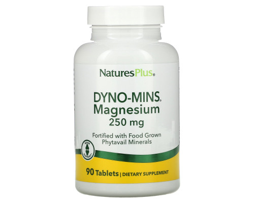 Nature's Plus, Dyno-Mins, Магний, 250 мг, 90 кислотоустойчивых таблеток Nature's Plus, Dyno-Mins, Магний, 250 мг, 90 кислотоустойчивых таблеток