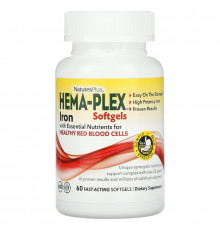 Nature's Plus, Hema-Plex, Iron, 60 Fast-Acting Softgels