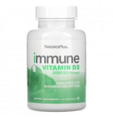NaturesPlus, Immune Vitamin D3, 125 mcg (5,000 IU), 60 Softgels