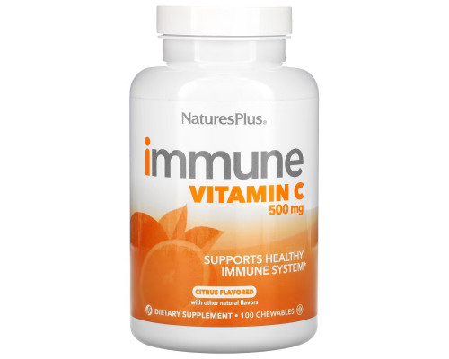 NaturesPlus, Immune Vitamin C, Citrus, 500 mg, 100 Chewables NaturesPlus, Immune Vitamin C, Citrus, 500 mg, 100 Chewables