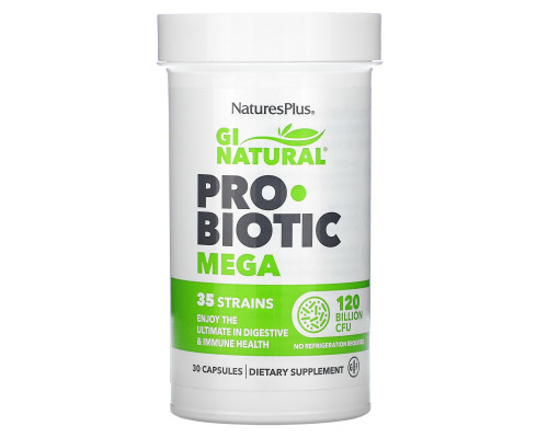 Nature's Plus, GI Natural Probiotic Mega, 120 Billion CFU, 30 Capsules Nature's Plus, GI Natural Probiotic Mega, 120 Billion CFU, 30 Capsules