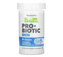 Nature's Plus, GI Natural Probiotic Men, 60 Billion CFU, 30 Capsules