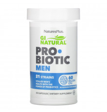 Nature's Plus, GI Natural Probiotic Men, 60 Billion CFU, 30 Capsules