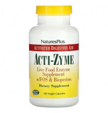 Для пищеварительной системы NaturesPlus, Acti-Zyme, 180 веганских капсул