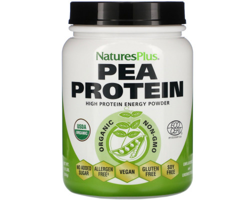 Nature's Plus, Белковый Порошок Органический Горох, 1,10 фунта (500 г) Nature's Plus, Белковый Порошок Органический Горох, 1,10 фунта (500 г)