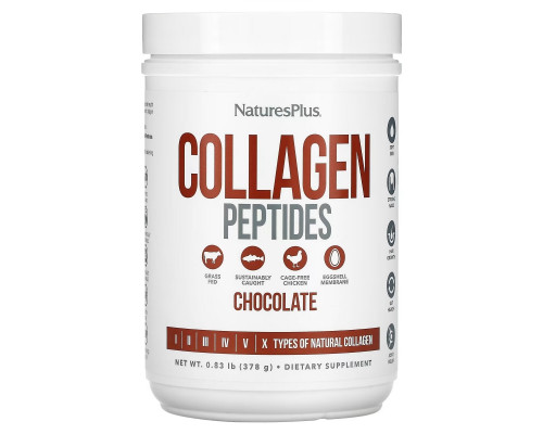 NaturesPlus, Collagen Peptides, Chocolate, 0.83 lb (378 g) NaturesPlus, Collagen Peptides, Chocolate, 0.83 lb (378 g)
