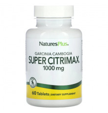 Для похудения и контроля веса NaturesPlus, Гарциния камбоджийская супер цитримакс, 1000 мг, 60 таблеток