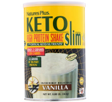 Nature's Plus, Keto Slim, насыщенный протеиновый коктейль, ваниль, 0,80 фунта (363 г)