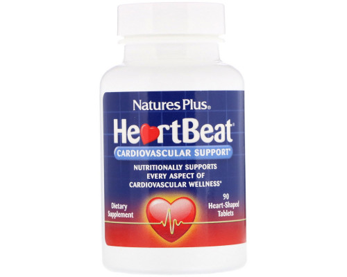 Nature's Plus, Сердцебиение, Поддержка Сердечно-сосудистой системы , 90 Таблеток в Форме Сердца Nature's Plus, Сердцебиение, Поддержка Сердечно-сосудистой системы , 90 Таблеток в Форме Сердца